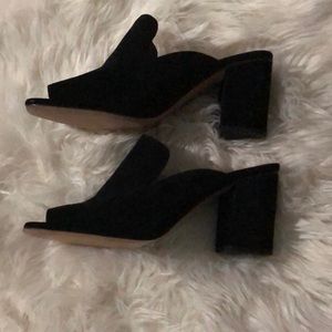 Banana Republic Square Toe Heels | Size 8 | Color: Black Suede